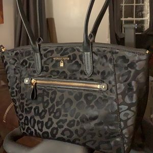Michael Kors - black on black leopard print purse